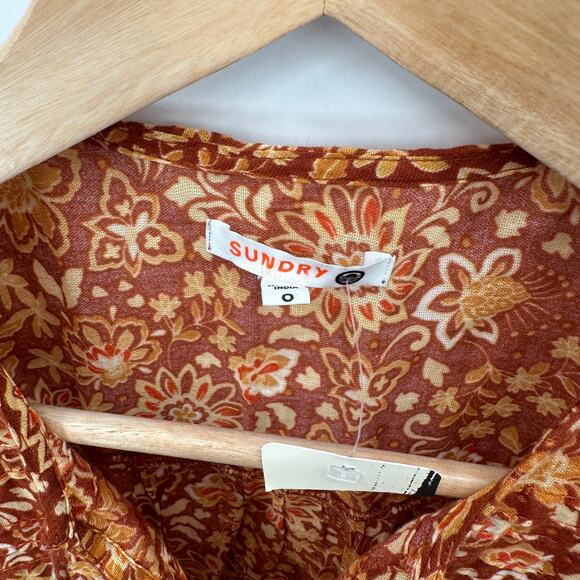 SUNDRY NWT Evereve Sienna Flutter Sleeve Blouse // 0 XS - Picture 7 of 11